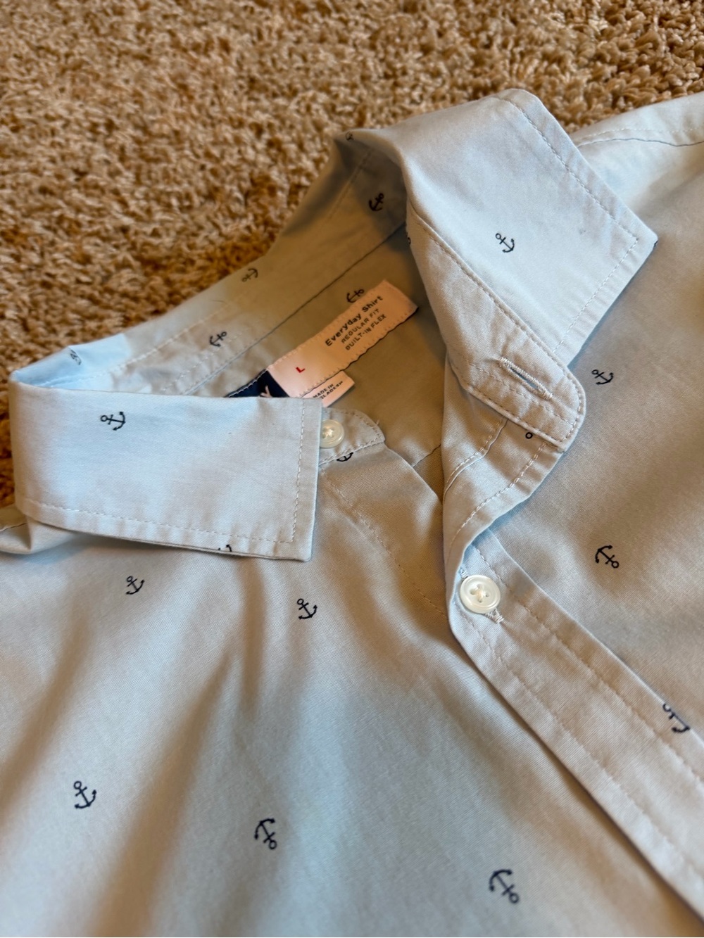 Nautical Men’s Short Sleeve Button Down Sz L